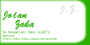 jolan zaka business card